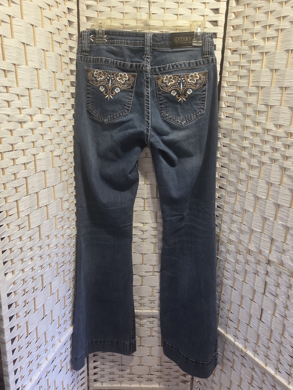 Shyanne Dark Blue Jeans with Gold Embroidered Back Pockets
